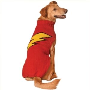 New! Chilly Dog Wool Sweater with Yellow FLASH Lightning Bolt Size L